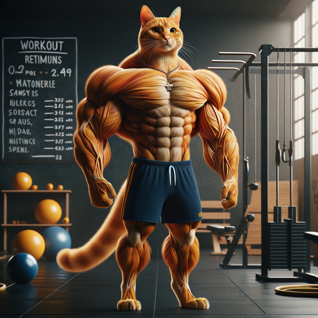 Impressive Orange Bodybuilder Cat