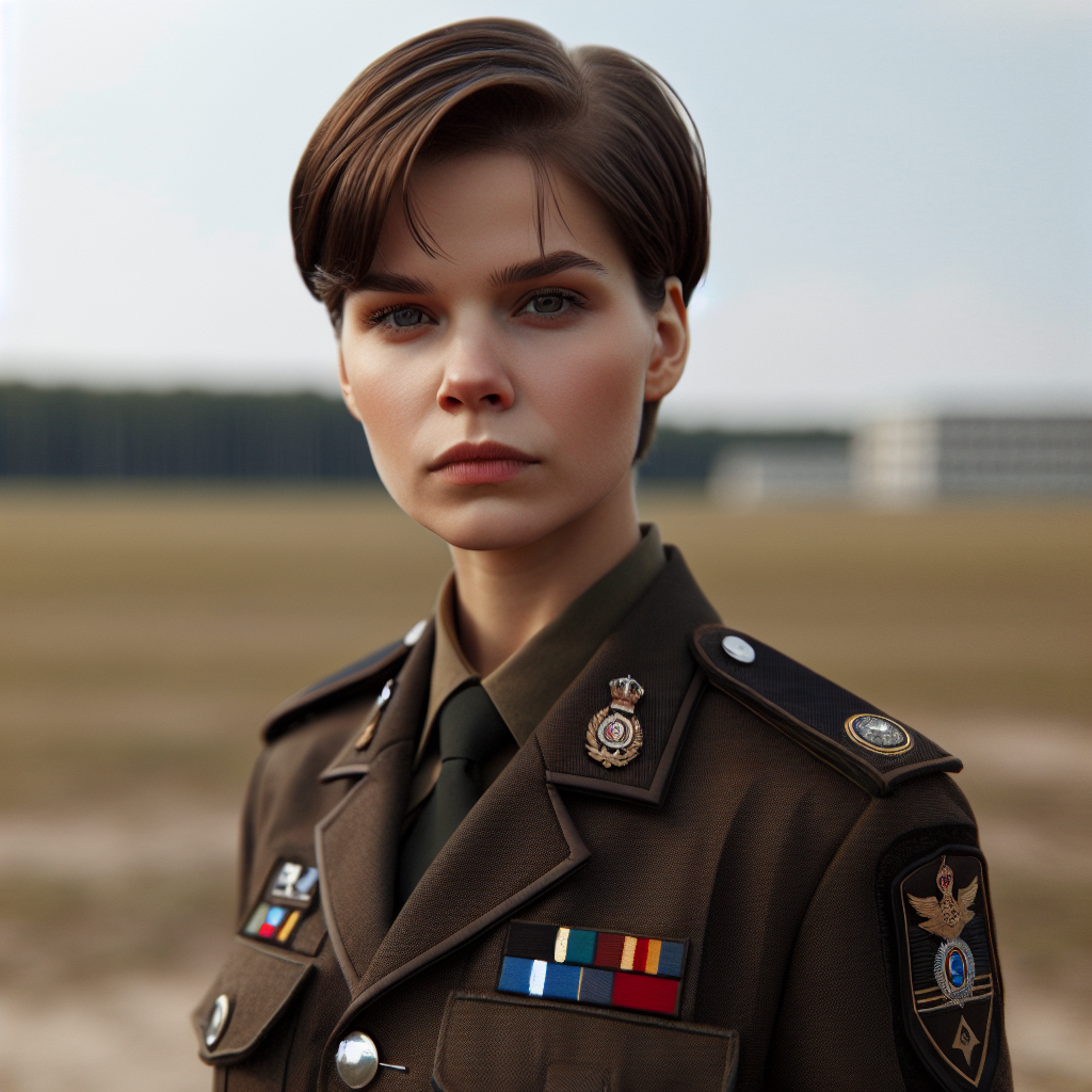 Professional Female Soldier in Military Uniform