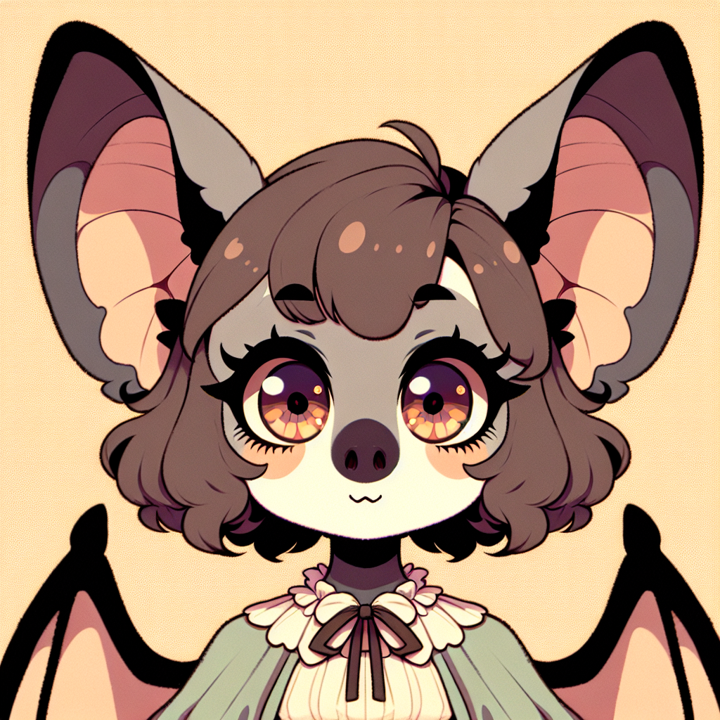 Wholesome Anthropomorphic Bat Girl Character