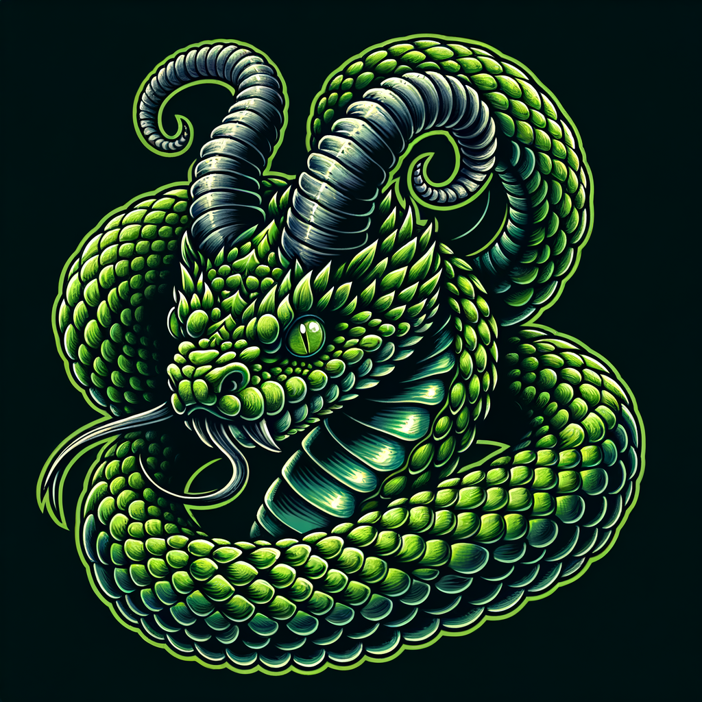 Detailed Bush Viper Tattoo Design