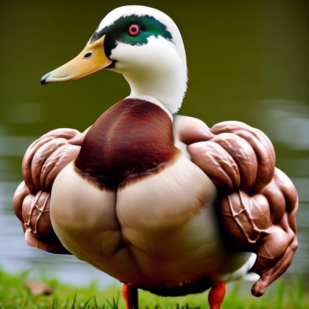 Duck with Extremely Well-Defined Muscles