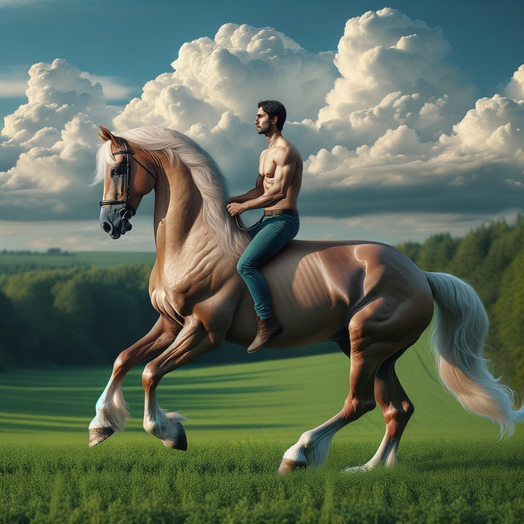 Mesmerizing Horse Riding Centaur in Lush Landscape