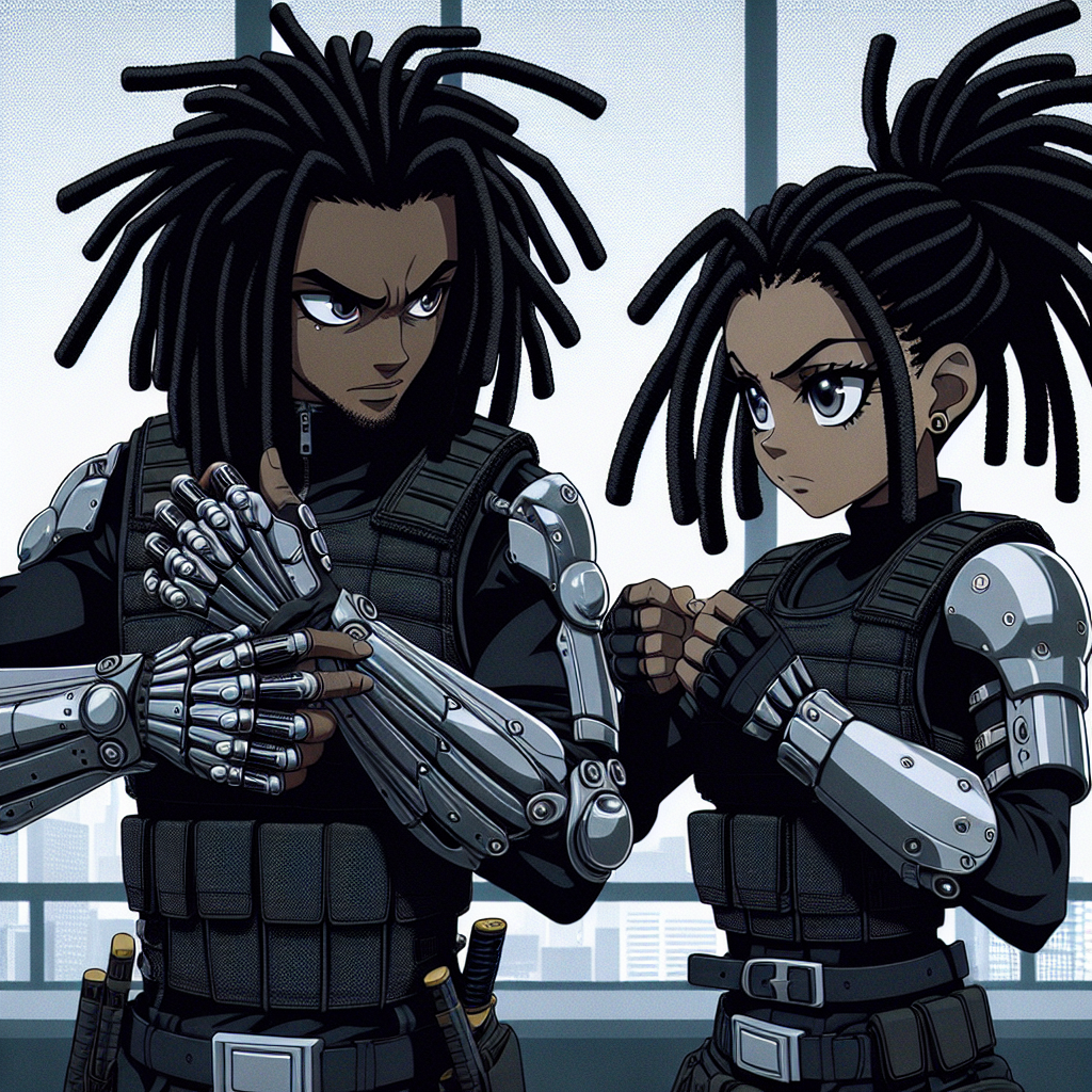 Black Anime Characters with Dreadlocks Gear Up for Confrontation