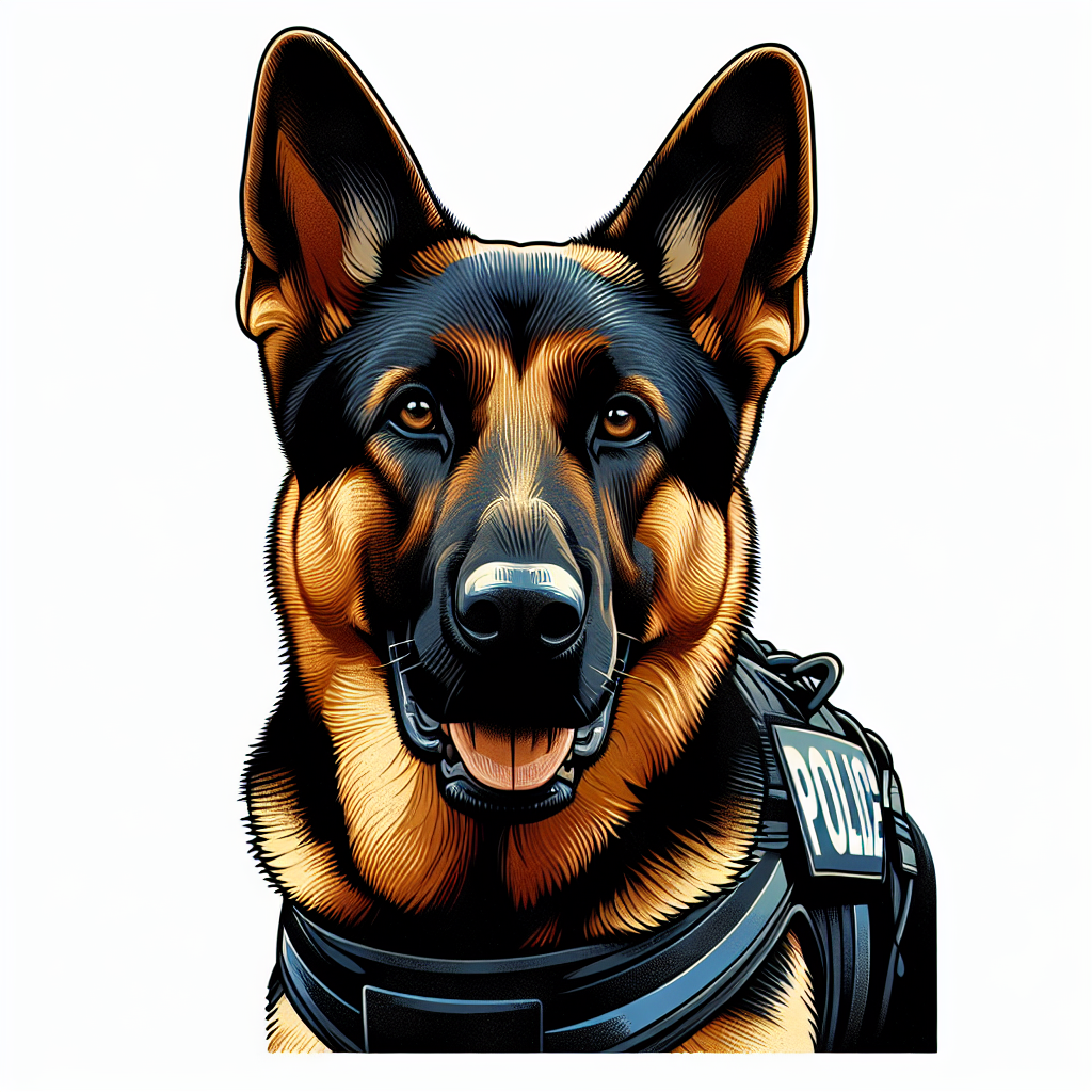 Robust German Shepherd Police Dog