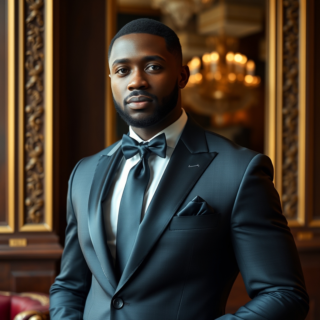 The Elegance of a Rich Fit Black Man in a Luxurious Suit