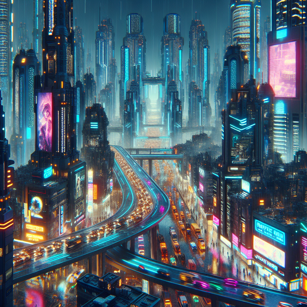 Exploring the Futuristic Cyberpunk Cityscape