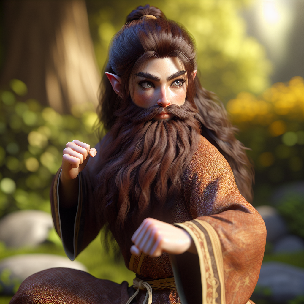 The Female Dwarf Monk: Strength and Serenity