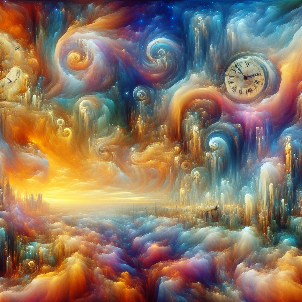 Dreamlike Sky with Melting Timekeepers: Surrealism Inspired Art