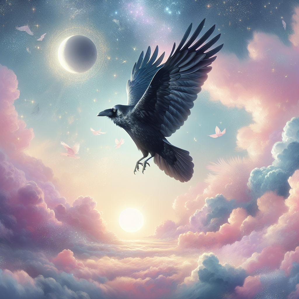 The Majestic Crow in a Heavenly Realm