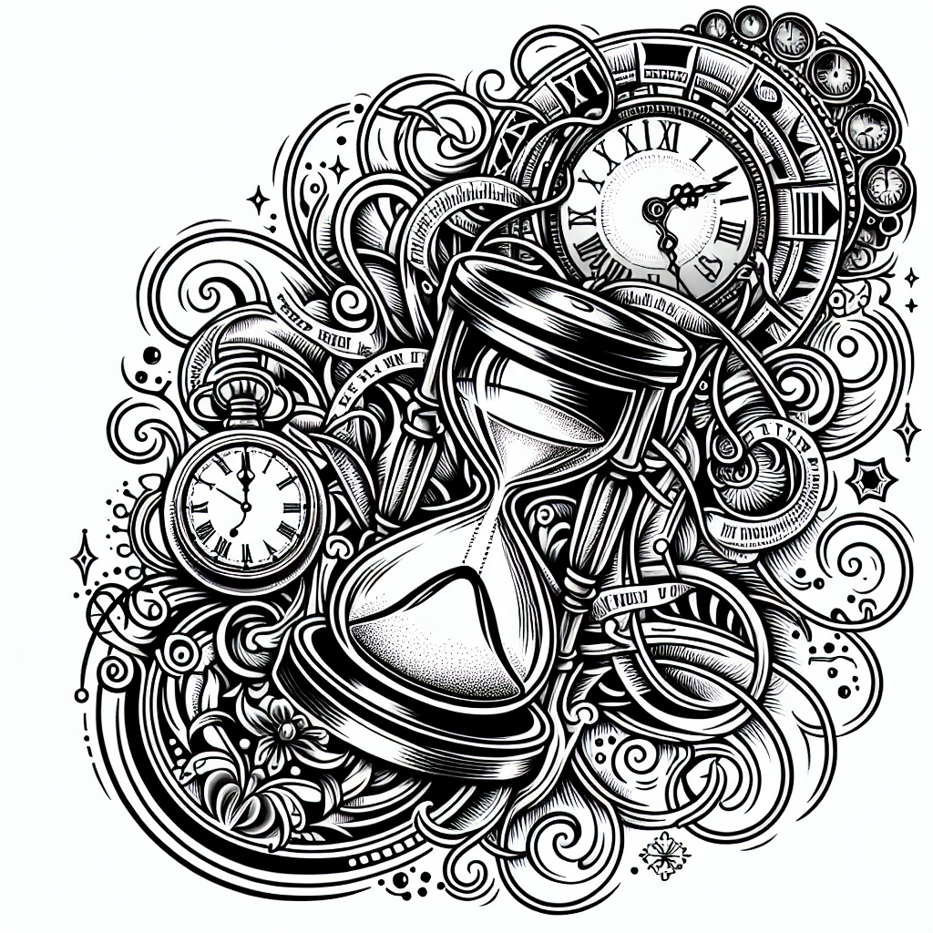 Detailed Time Tattoo Design