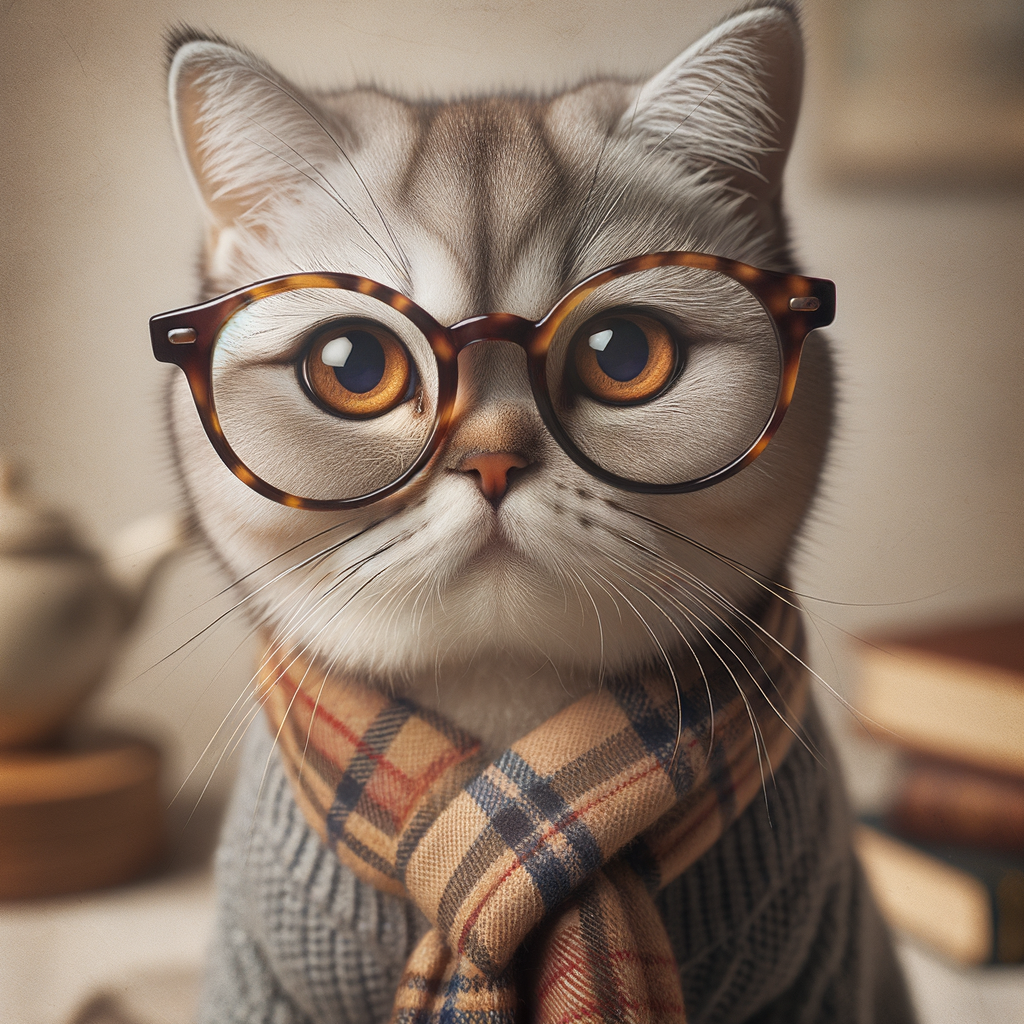 Adorable Cat in Glasses