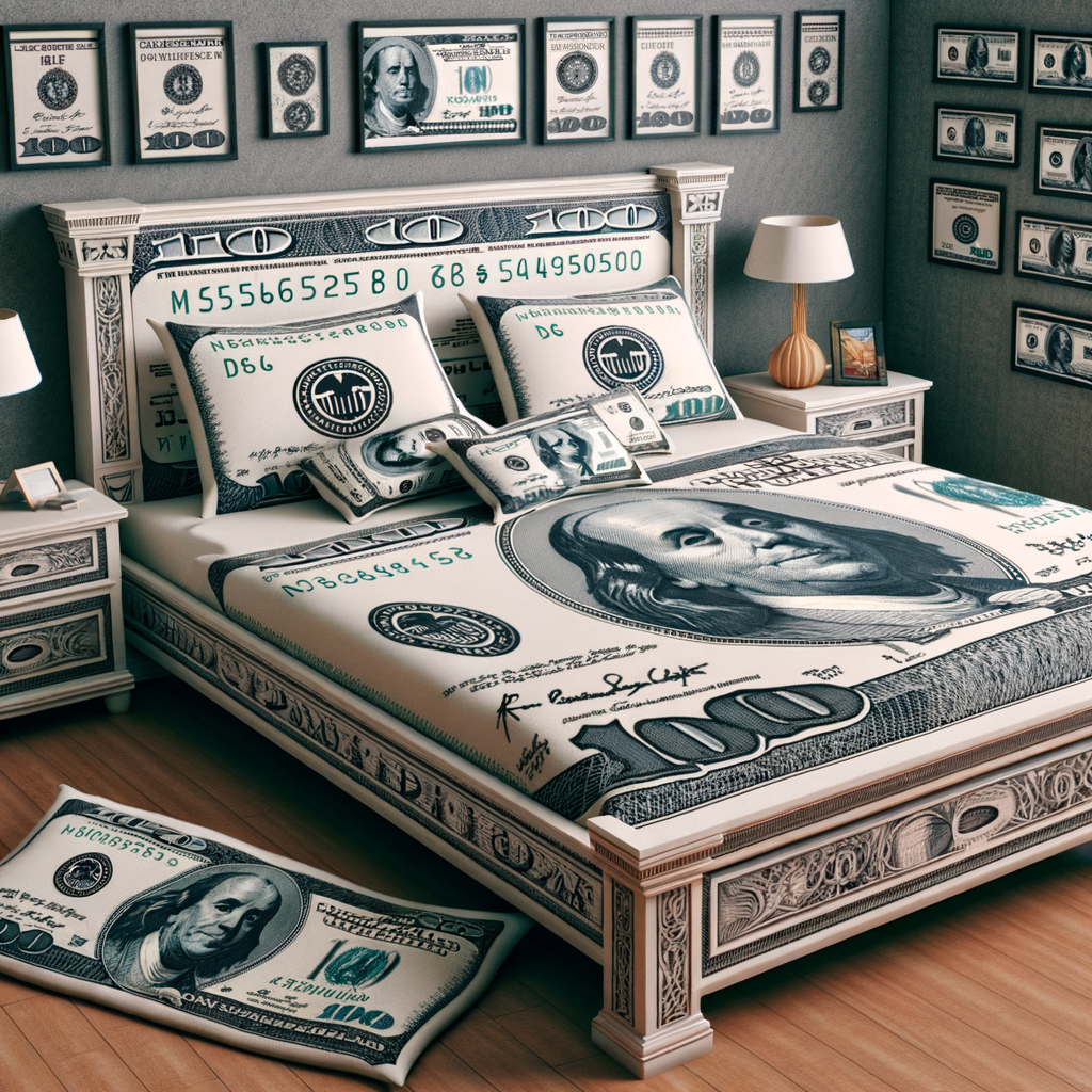 Creative $100 Bill Themed Bed Design