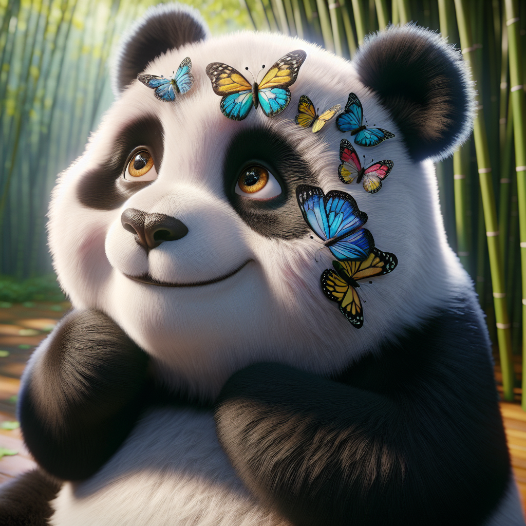 Joyful Panda with Butterfly Cheeks