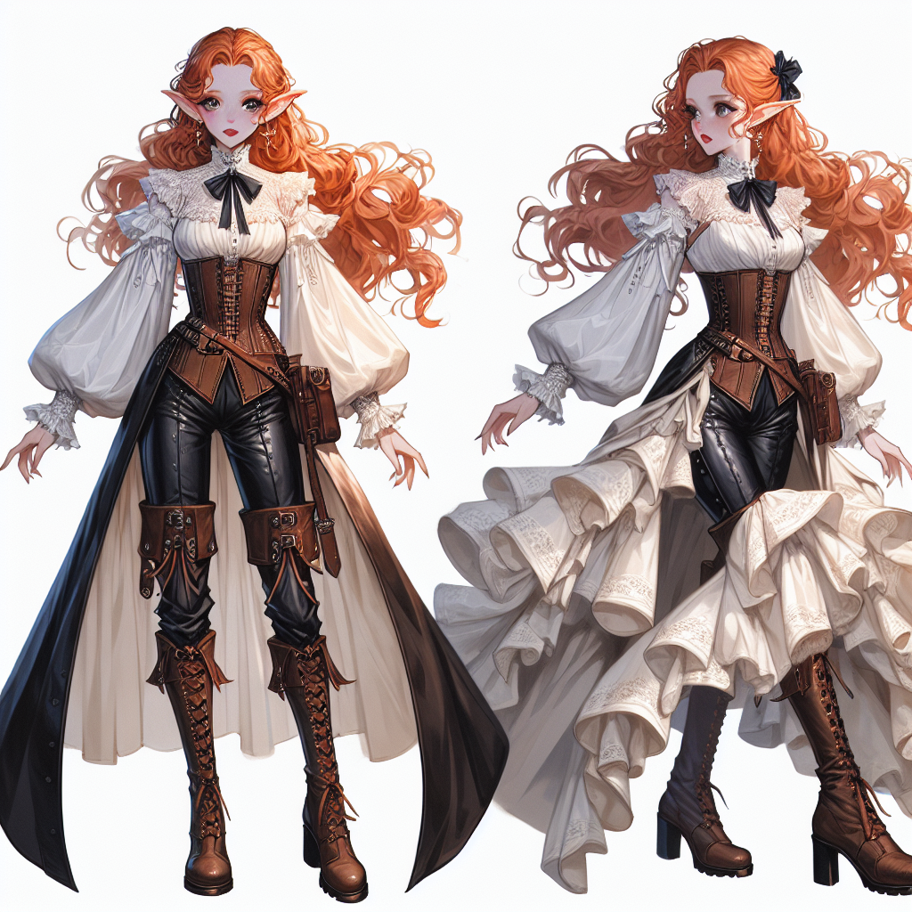 Girly Victorian Rogue Dhampir in High Fantasy Realm