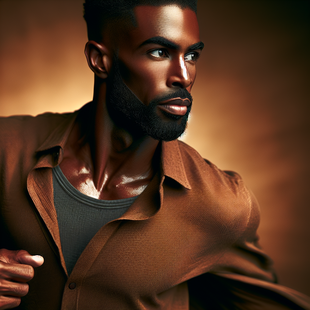 Confident African American Man in Dynamic Pose