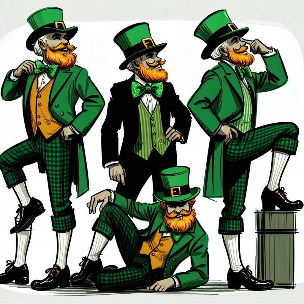 Whimsical Old Leprechauns Drawing