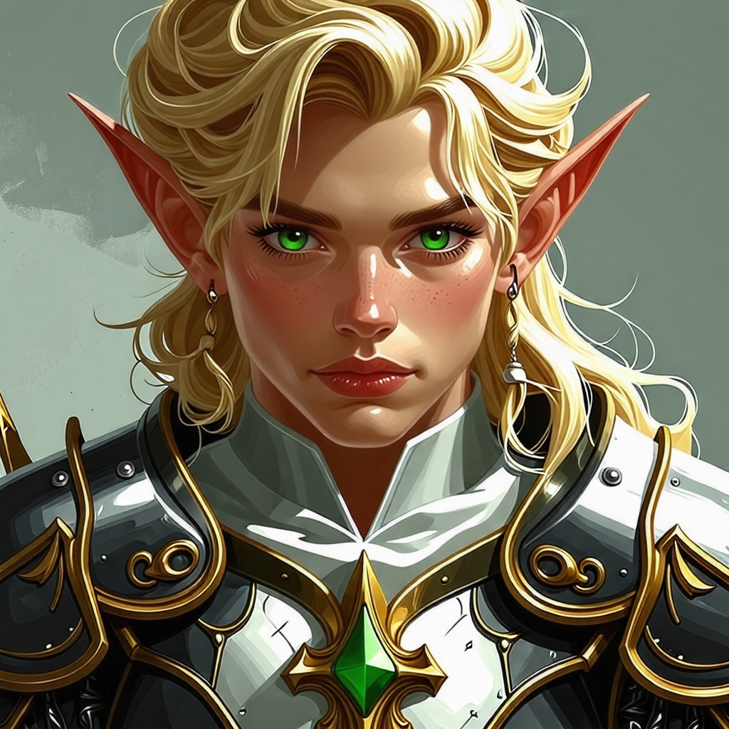 Meet the Stunning Elf Paladin with Blonde Hair and Green Eyes