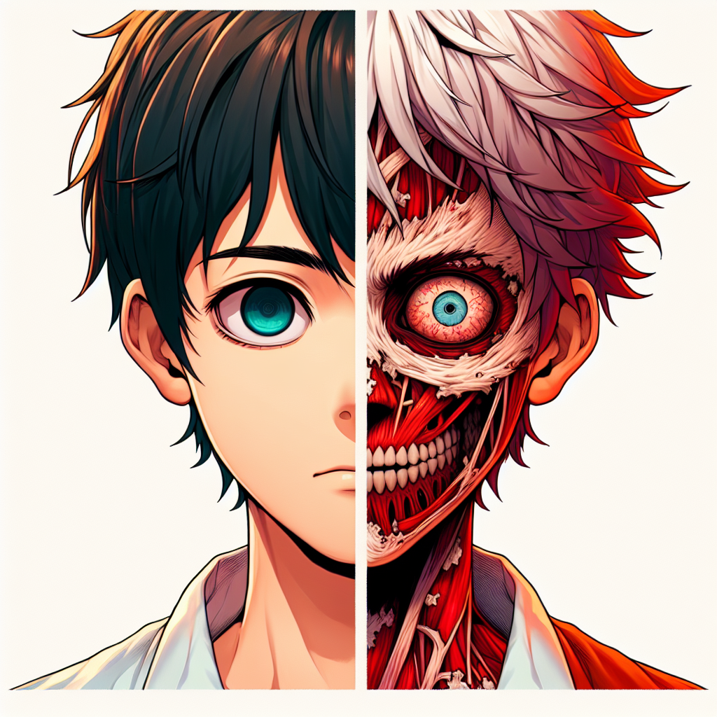 Stunning Anime Art: Half Scary, Half Normal Face