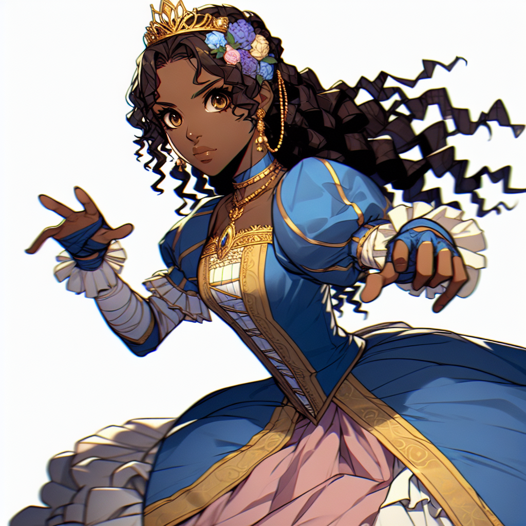 African-American Teenage Princess Street Fighter