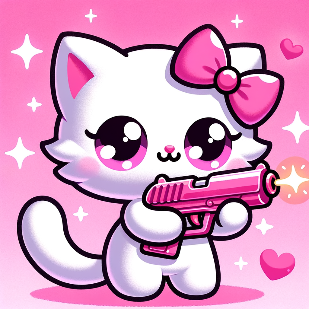 Hello Kitty with Pink Toy Gun