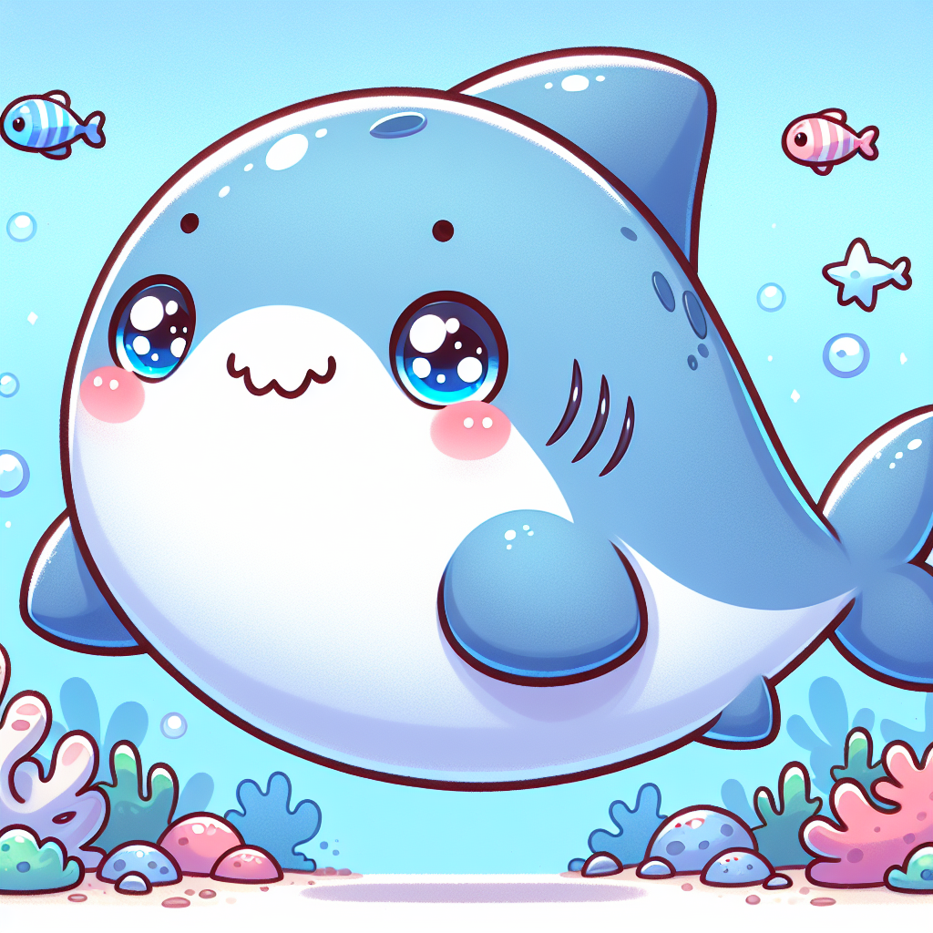 Adorable Shark Cartoon Illustration