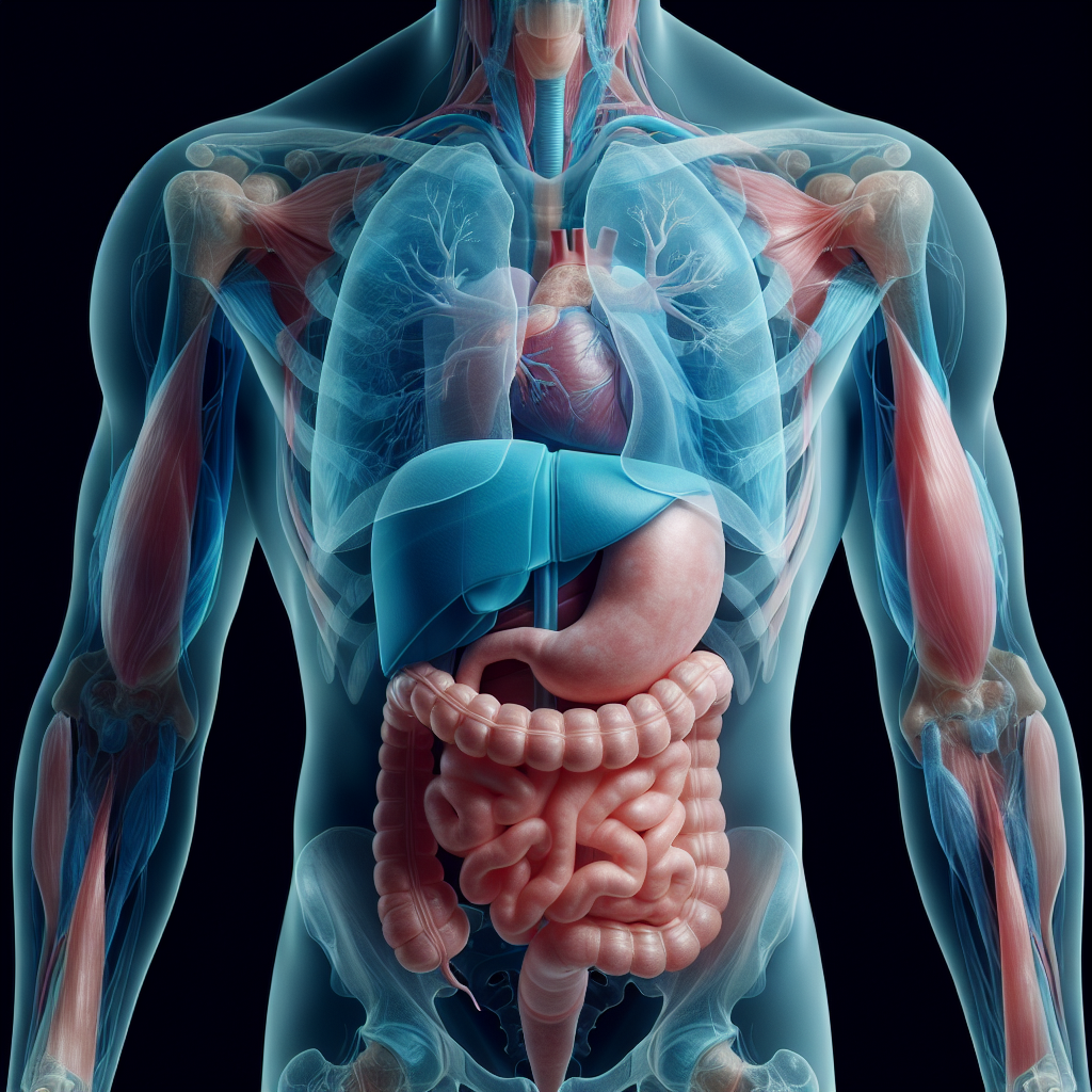 Transparent Anatomical Rendering of Male Torso Organs