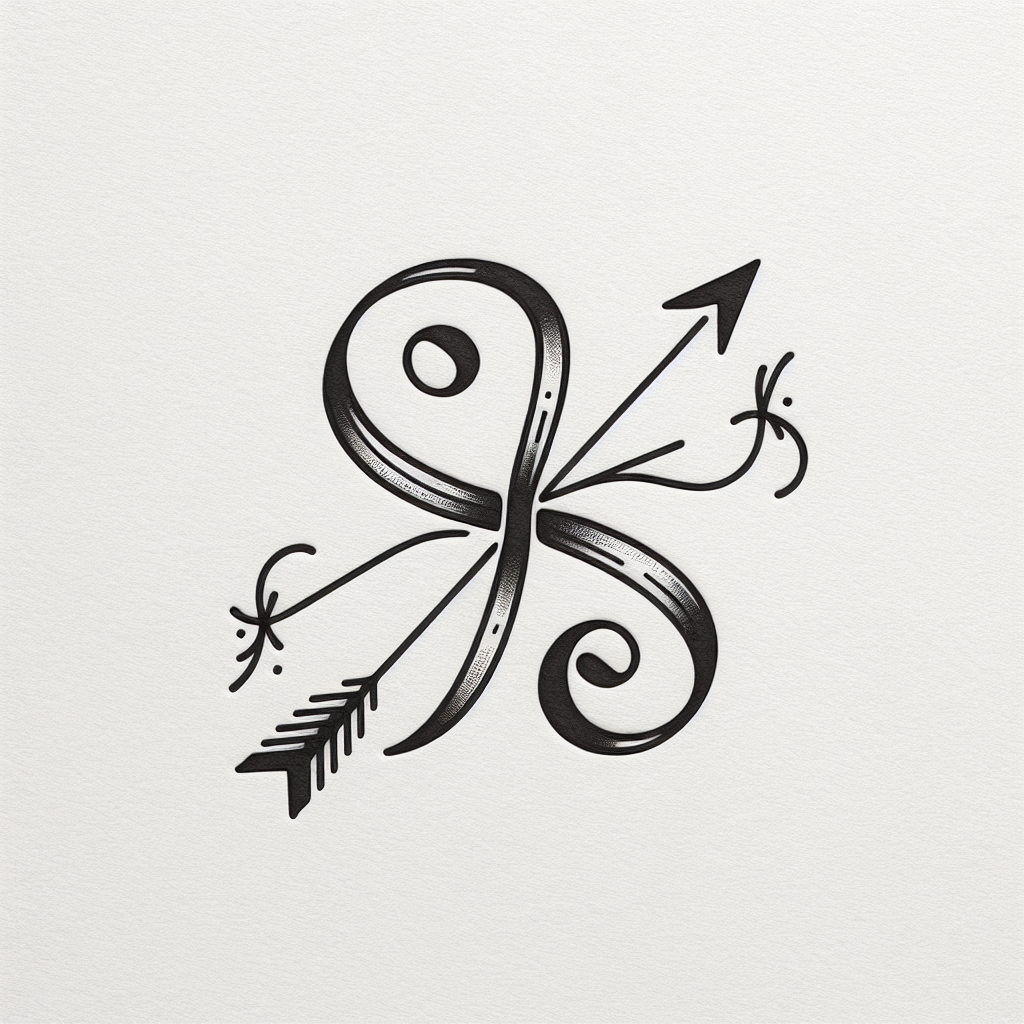 Minimalist Sagittarius Tattoo with Bow and Arrow