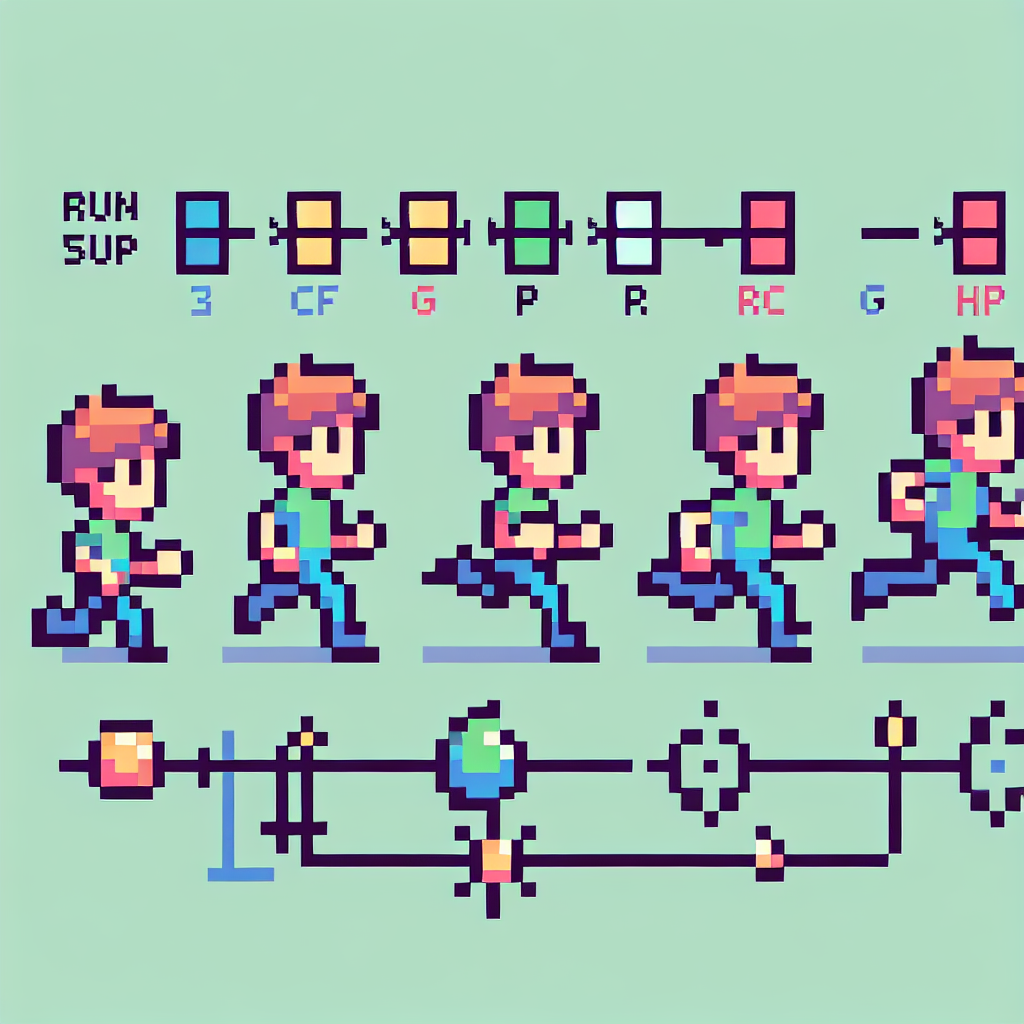 Pixel Art Character Running Animation