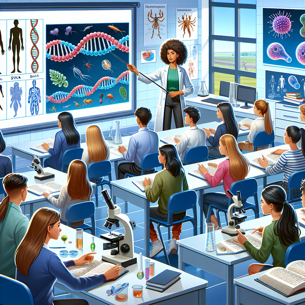 Vibrant Biology Classroom Illustration