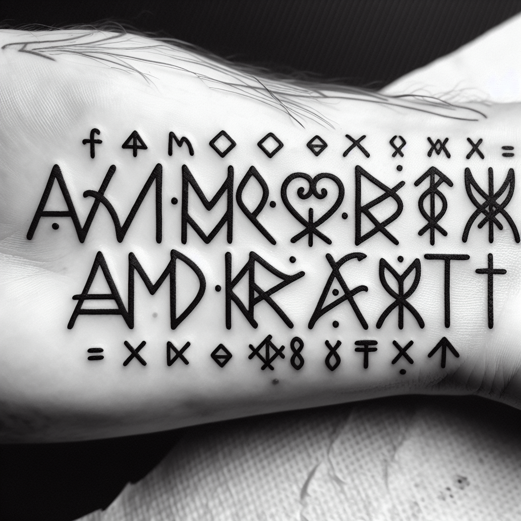 Runes Tattoo Font Design for 'Amor Fati'