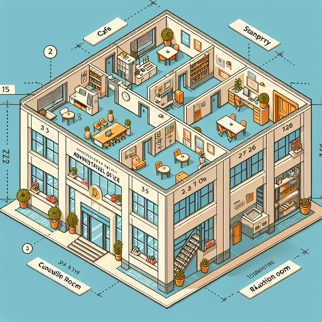 Modern Administrative Office Building Floor Plan