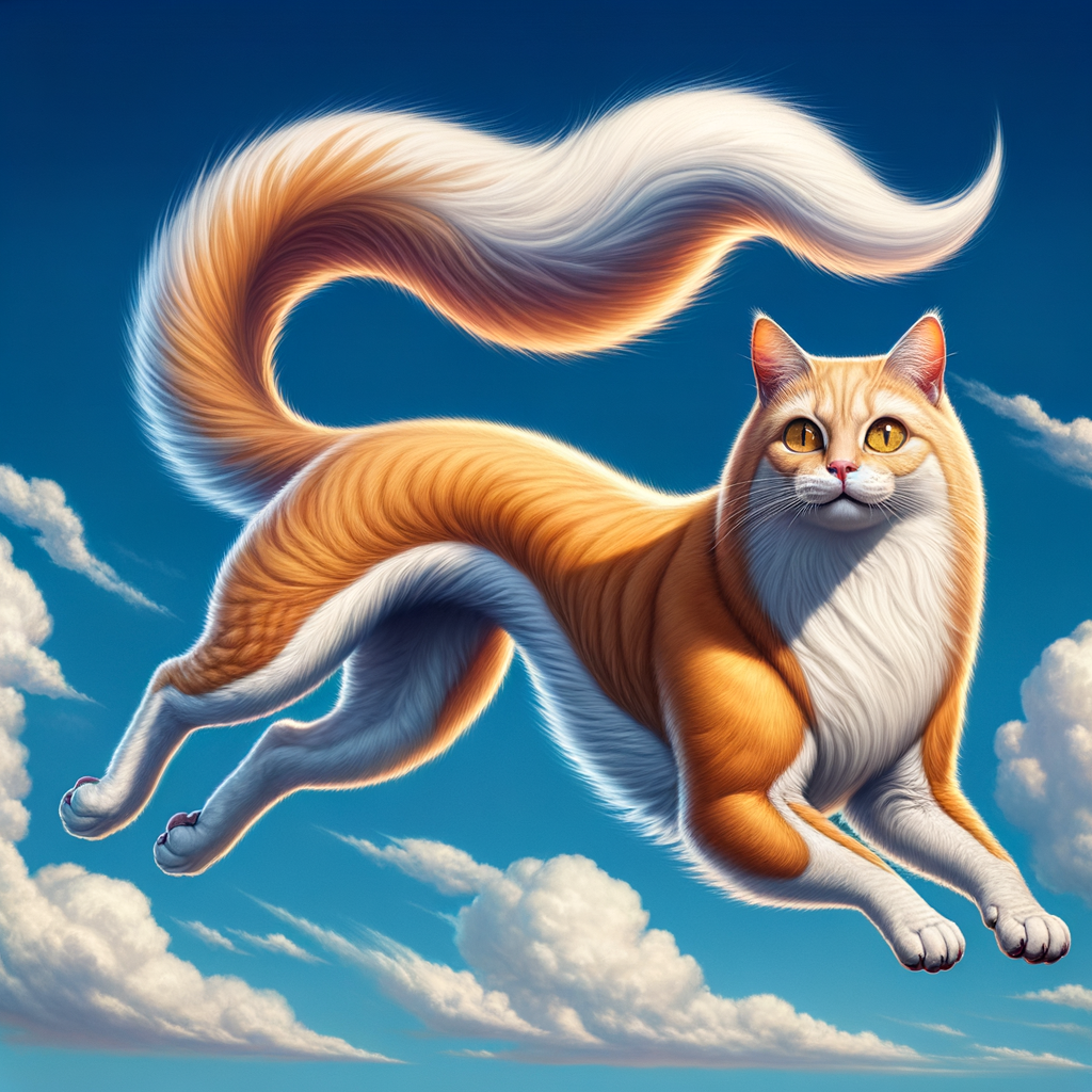 Cat-Dog Hybrid in Flight: Enchanting Feline Canine Mix