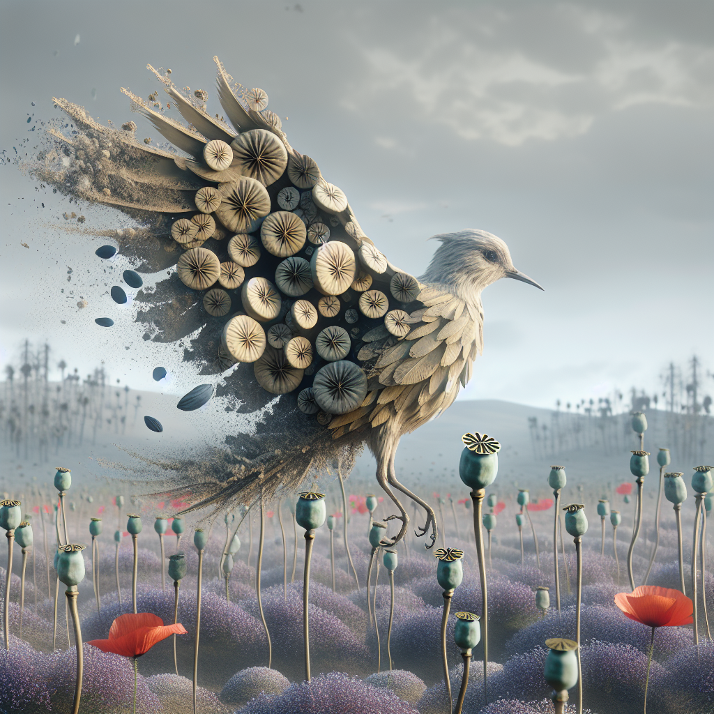 Surreal Opium Bird Composition