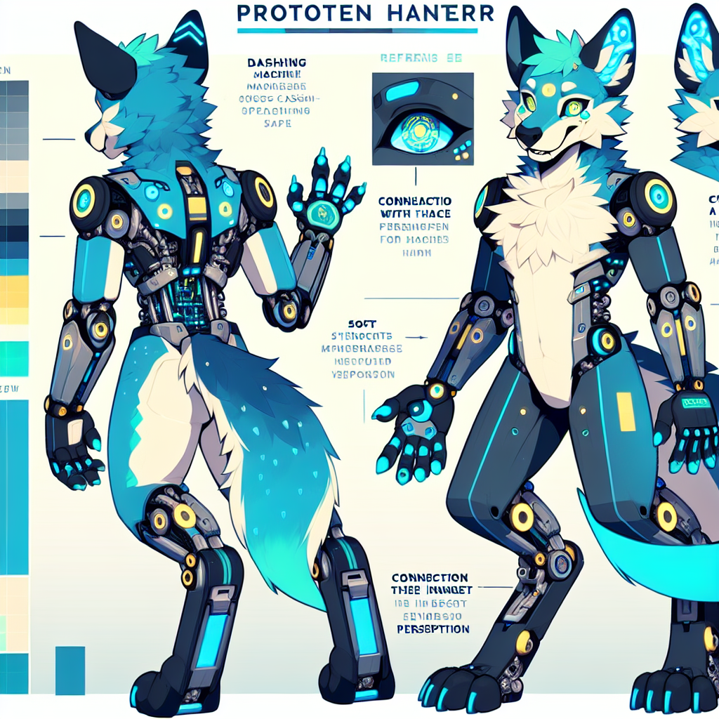 Detailed Protogen Fursona Image Reference