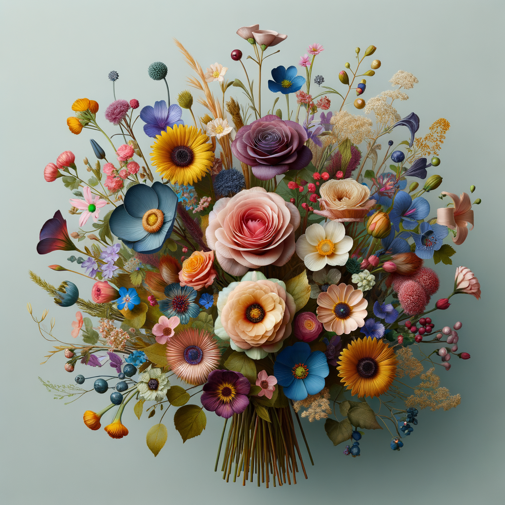 Colorful Bouquet of Flowers in Full Bloom