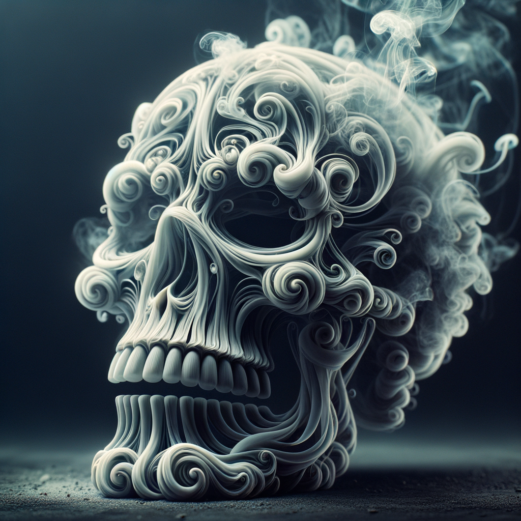 Ethereal Smoky Skull Art