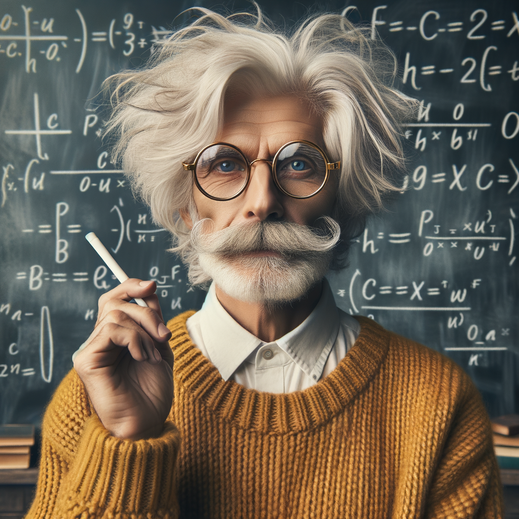 Elderly Male Scientist in Study Room