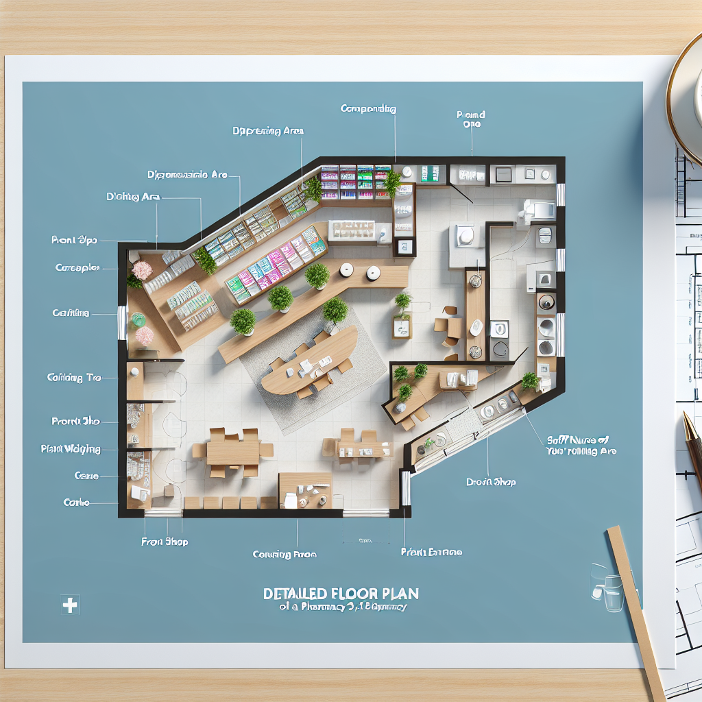 Detailed Pharmacy Floor Plan with Privacy Dispensing, Compounding & More