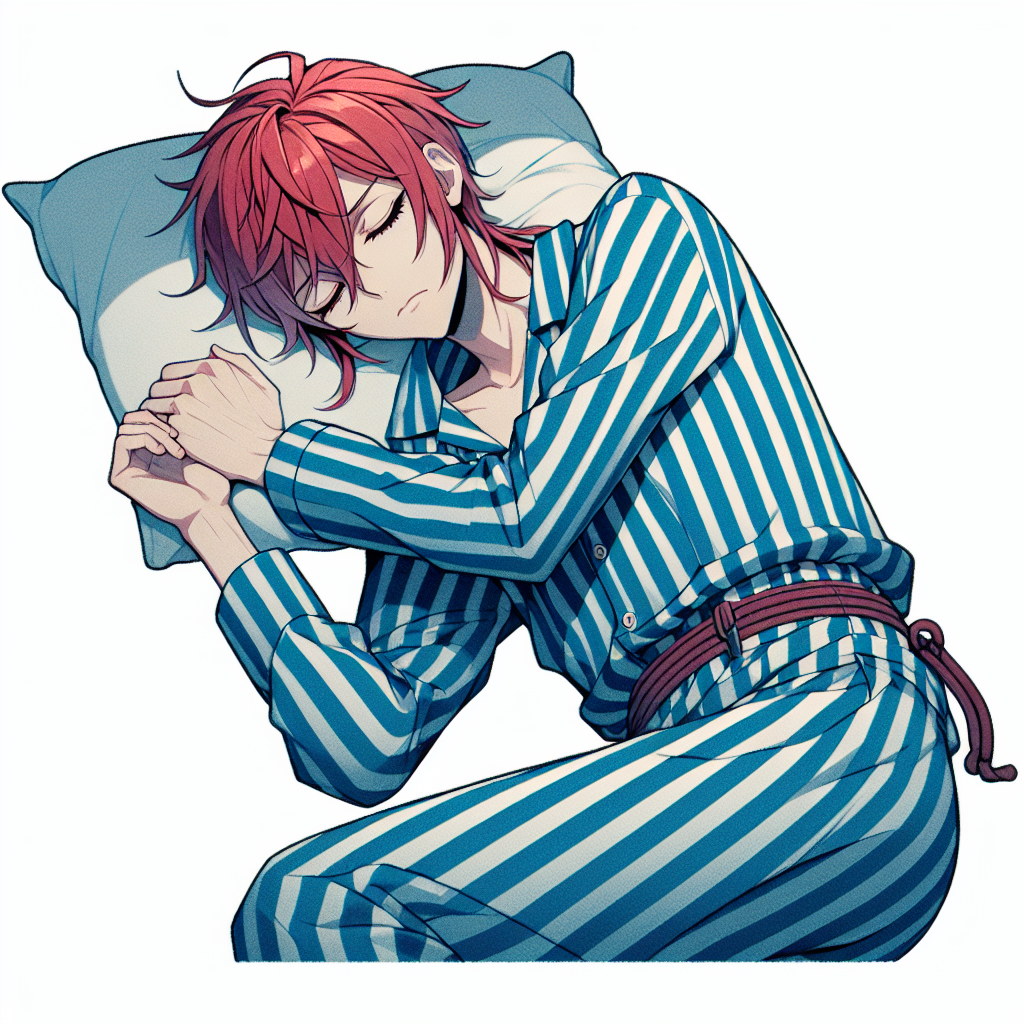 Full-Color Anime of a Sleeping Male Prisoner