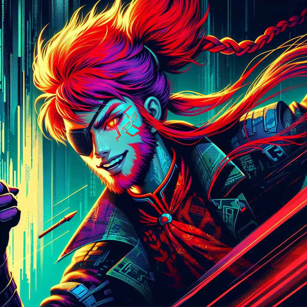 The Energetic Redhead Gothic Mother in Cyberpunk Art