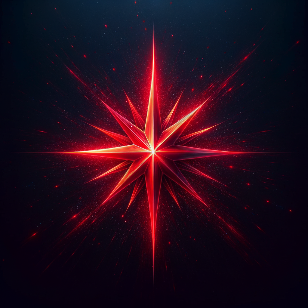 Bright Red Star on a Dark Background