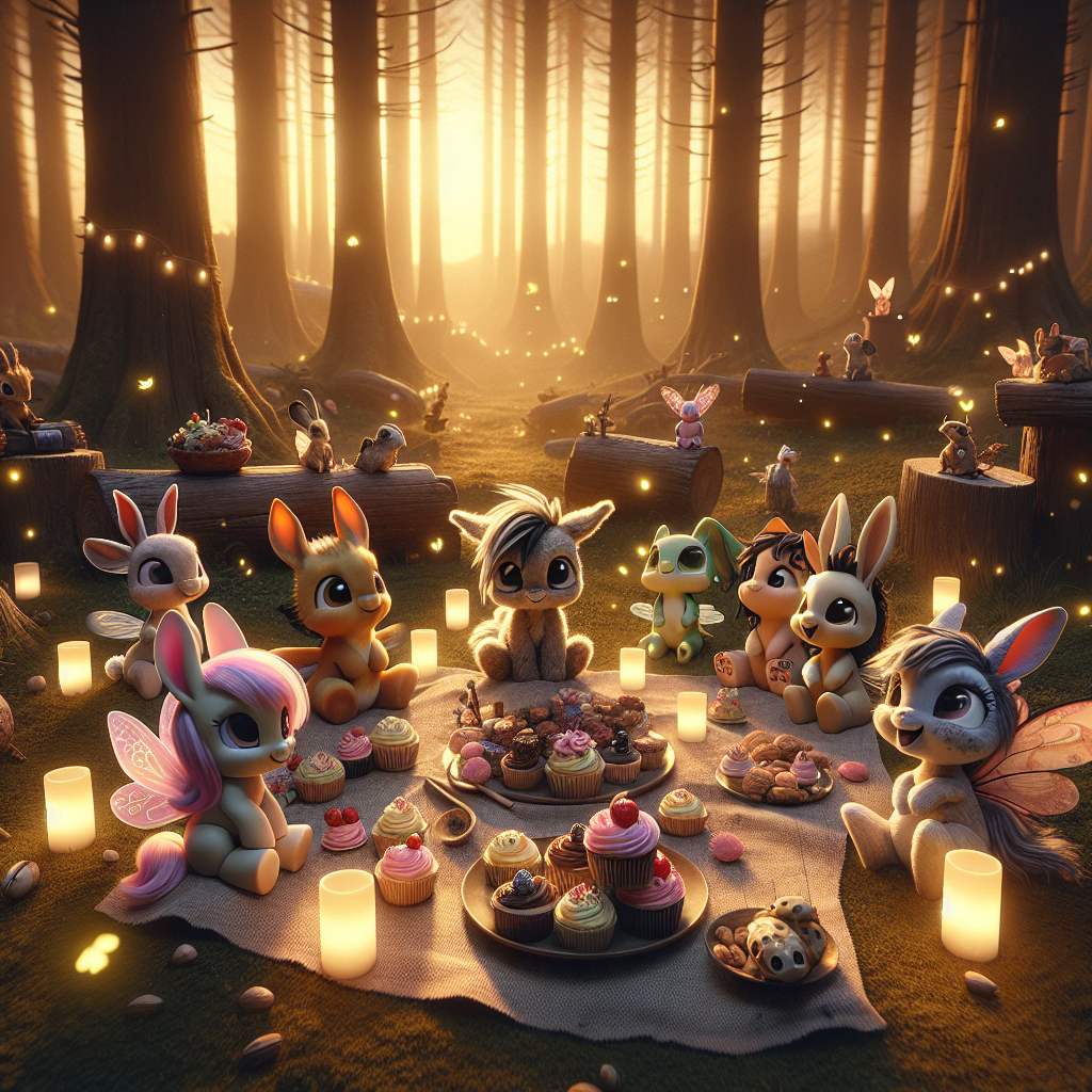 Valentine's Day Picnic with Pony, Rabbit, Fairy, and Companions