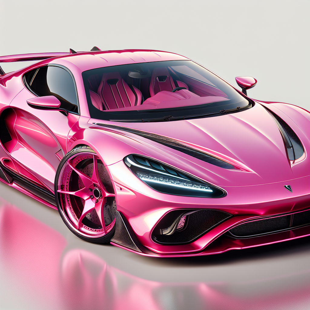 Sleek & Luxurious Pink Ferrari Photo