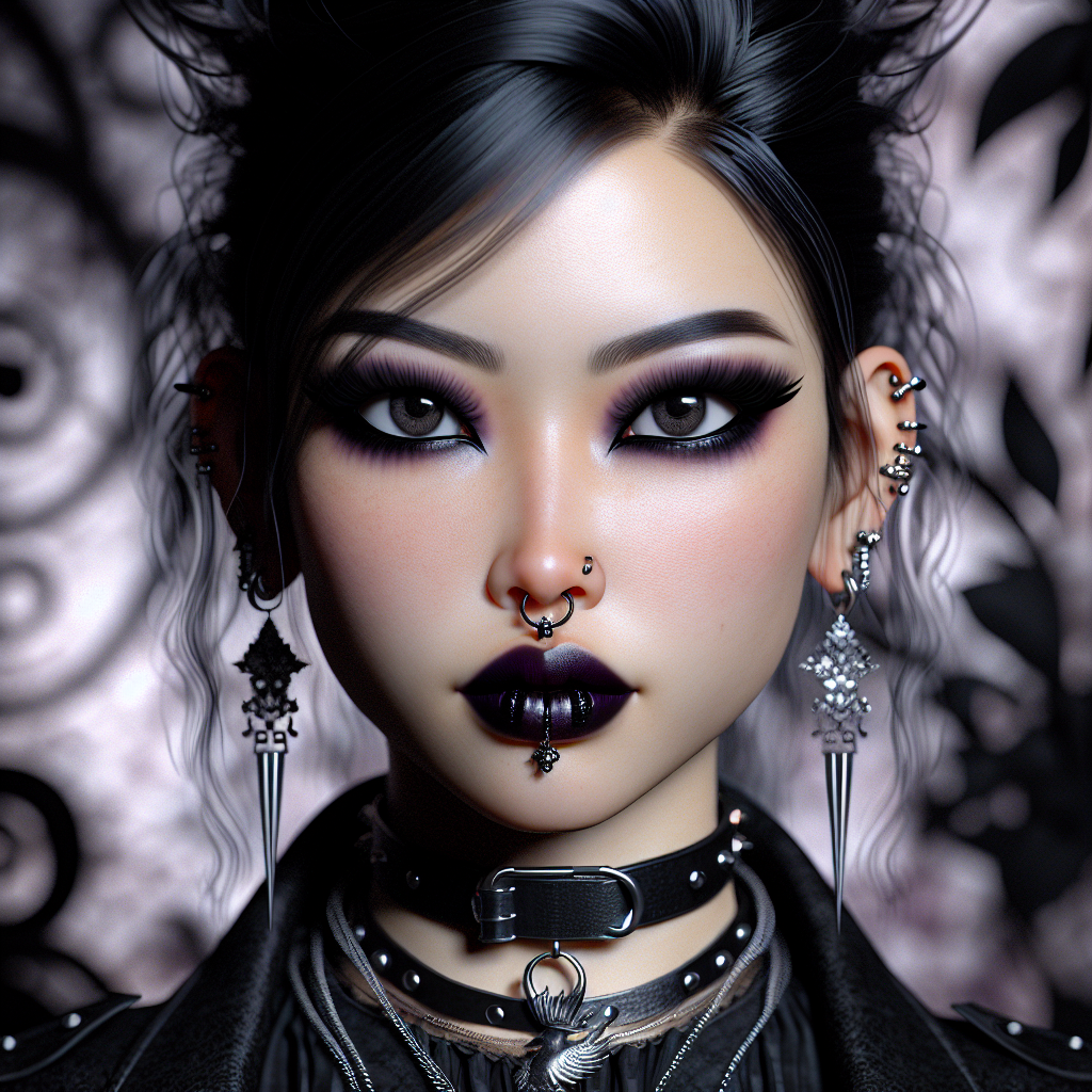 Gothic Asian Woman Portrait