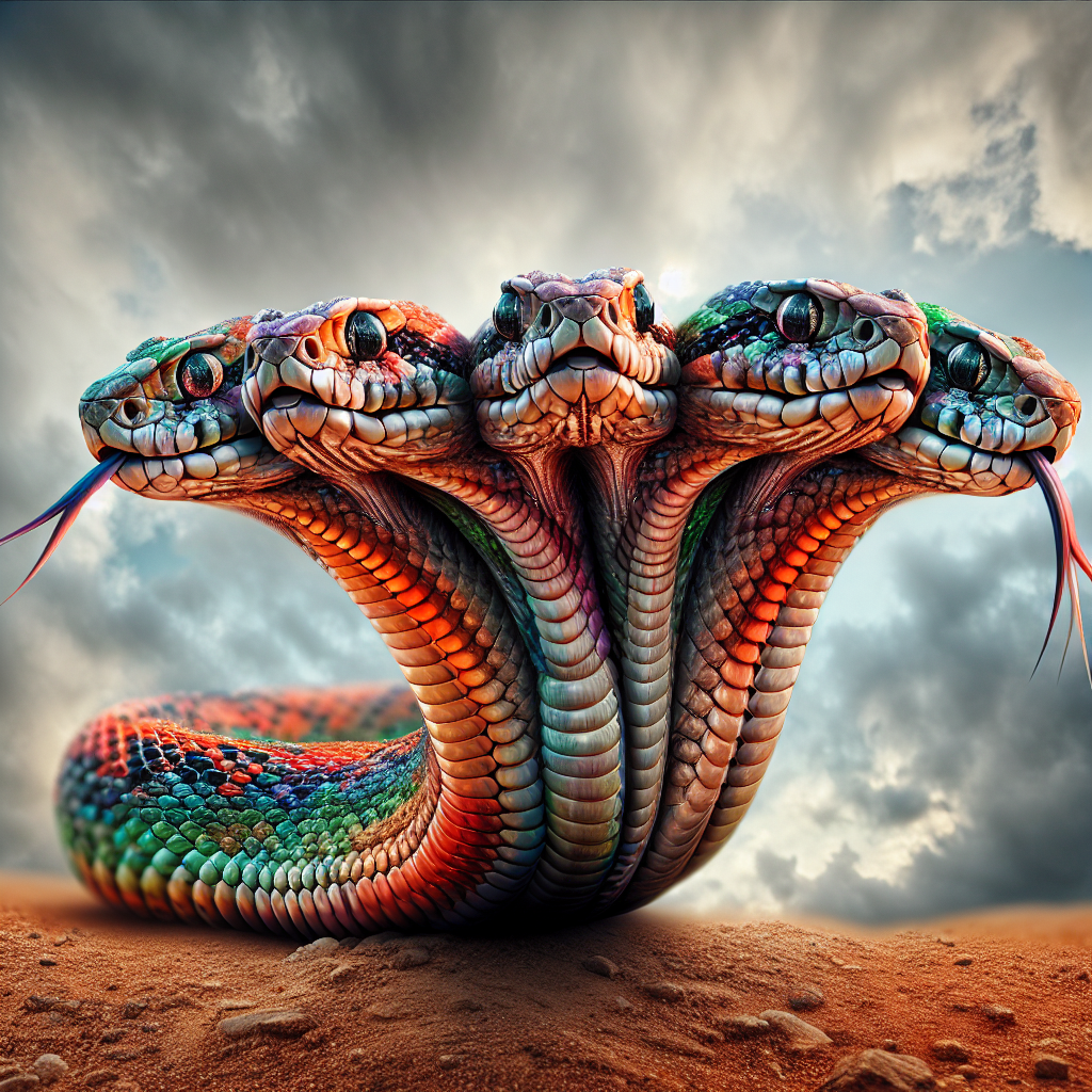 Three-Headed Snake: Mesmerizing Creature in the Desert