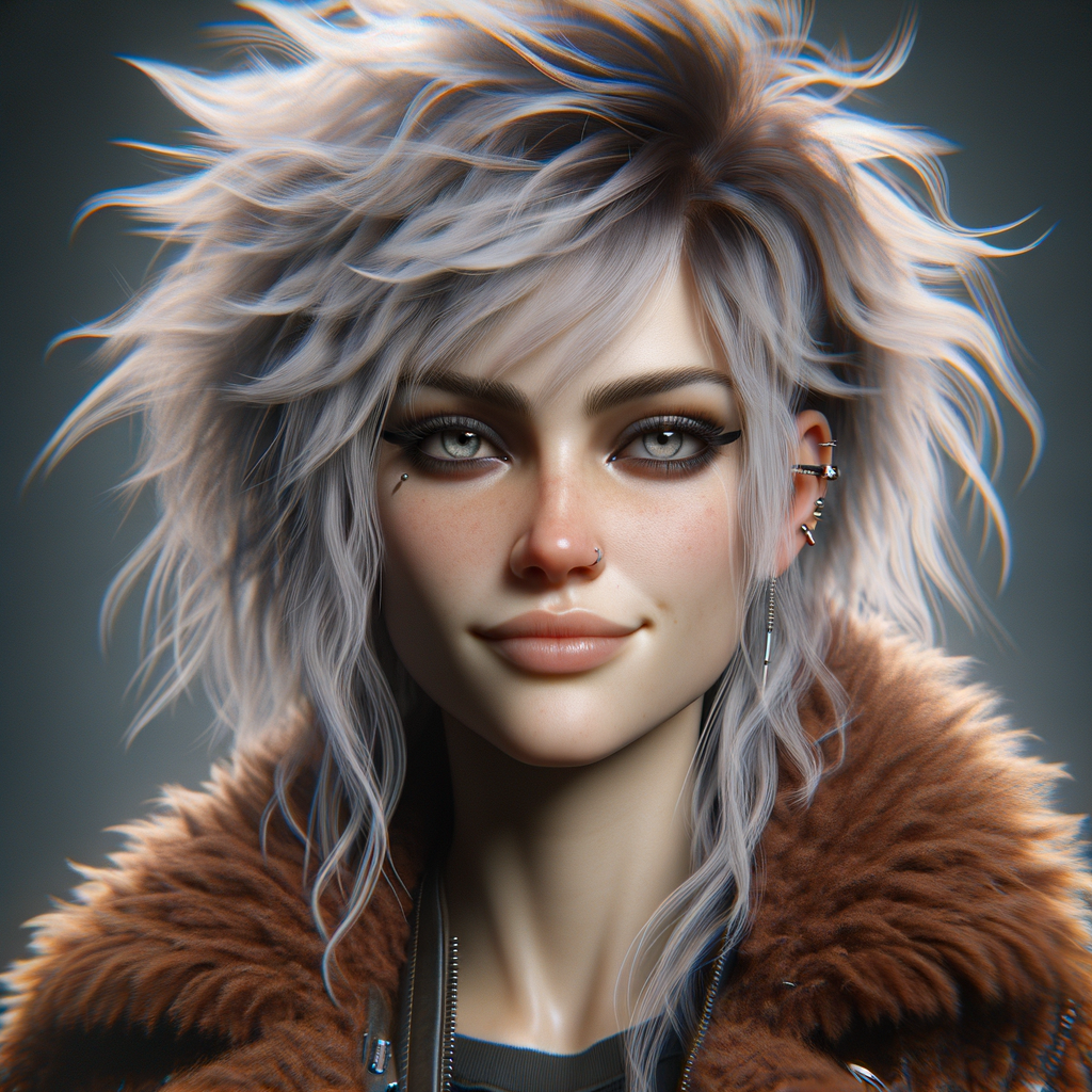 Caucasian Female Cyberpunk Character Art