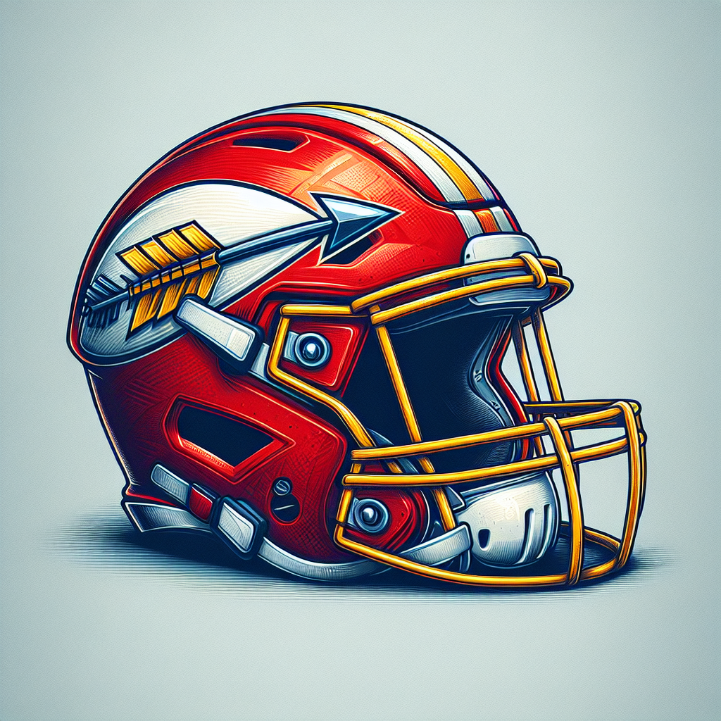 Detailed Kansas City Chiefs Helmet Drawing