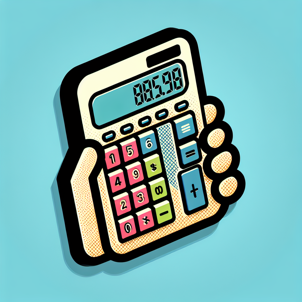 3D Electronic Accounting Calculator with Pop-Art Aesthetic