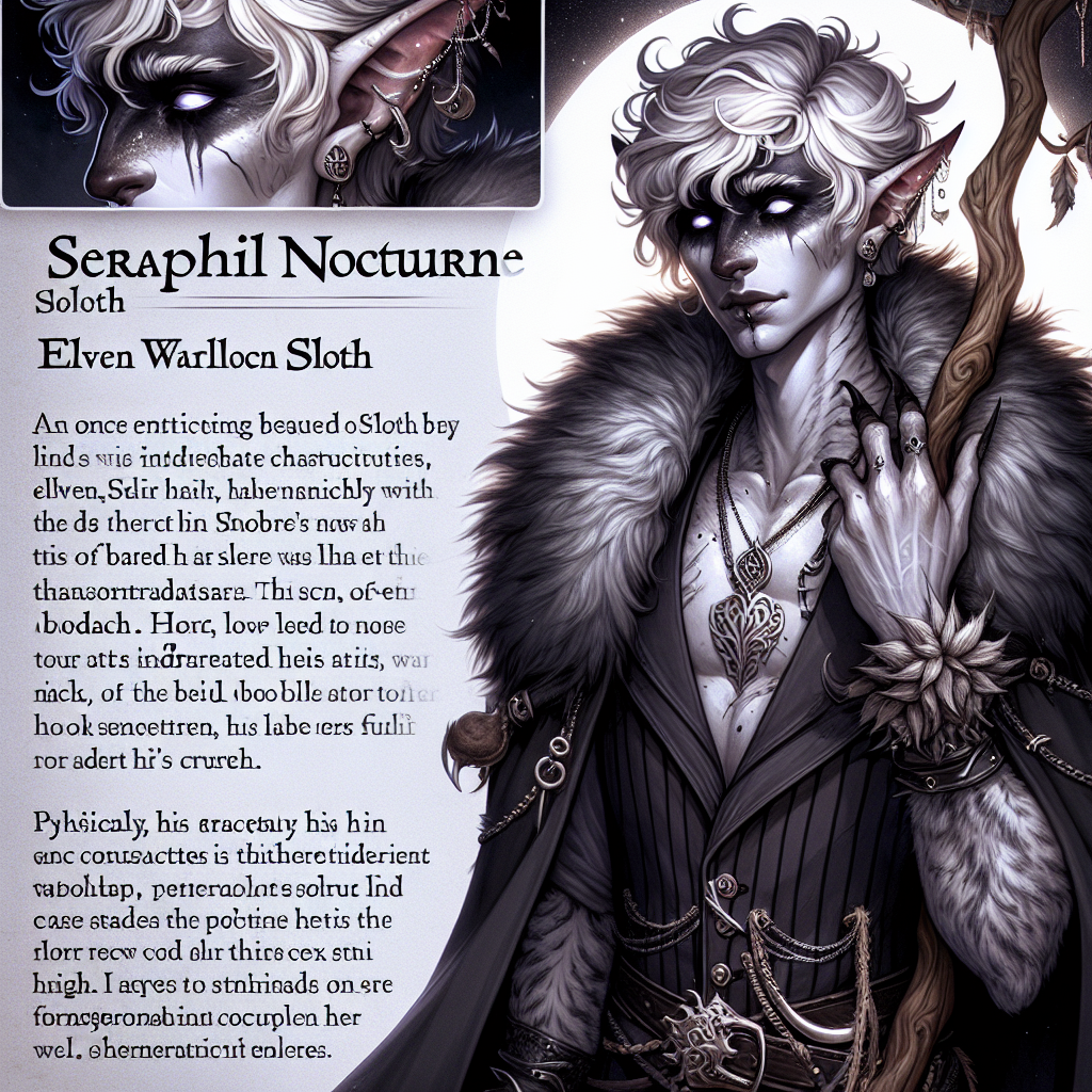 Seraphil Nocturne: Elven Warlock of Sloth