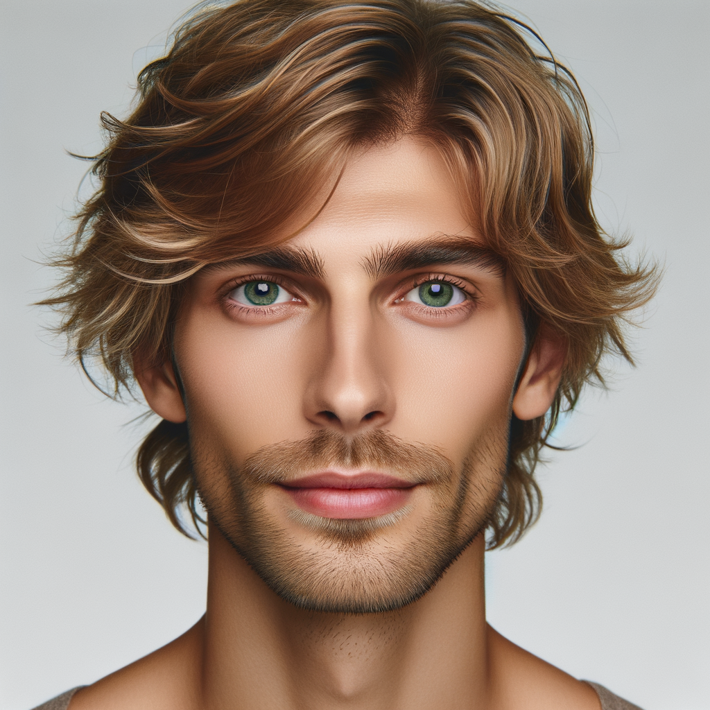 Shaggy Blond Hair & Green Eyes: Clean-Shaven Man